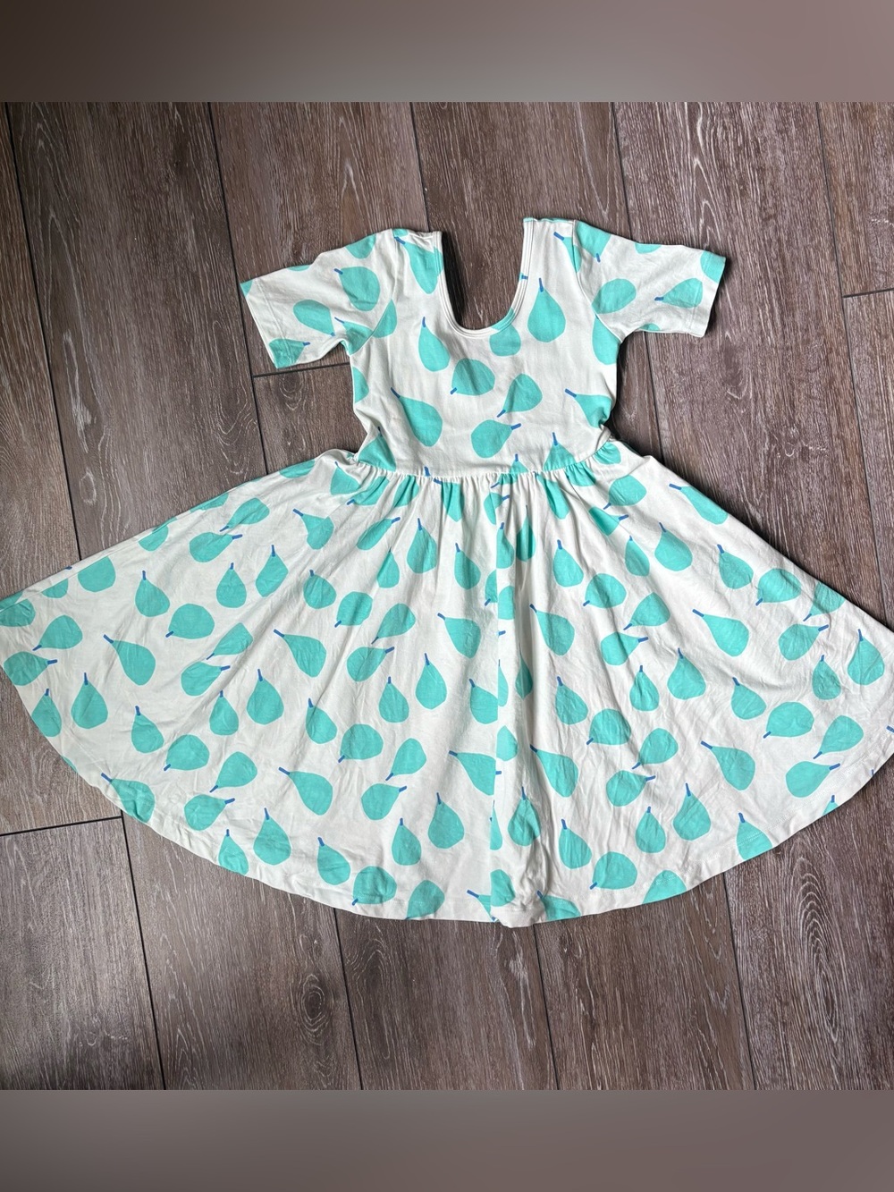 Alice + Ames Teal Pear Twirly Dress